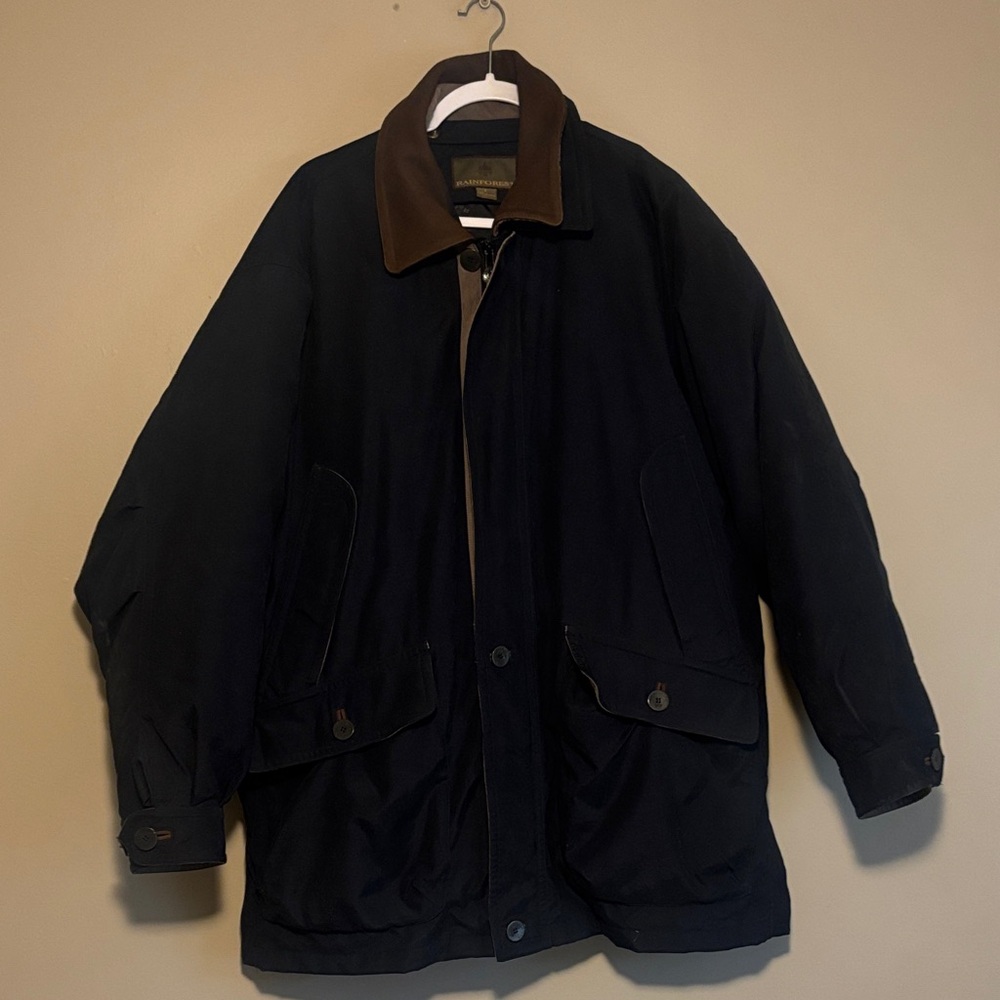 RAINFOREST Men's 2in1 REAL DOWN Coat - Size Large - removable down puffer